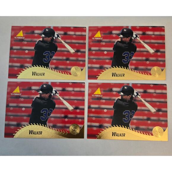 Lot of Four Larry Walker MLB Baseball Cards 1995 Pinnacle  #372 - Picture 1 of 2